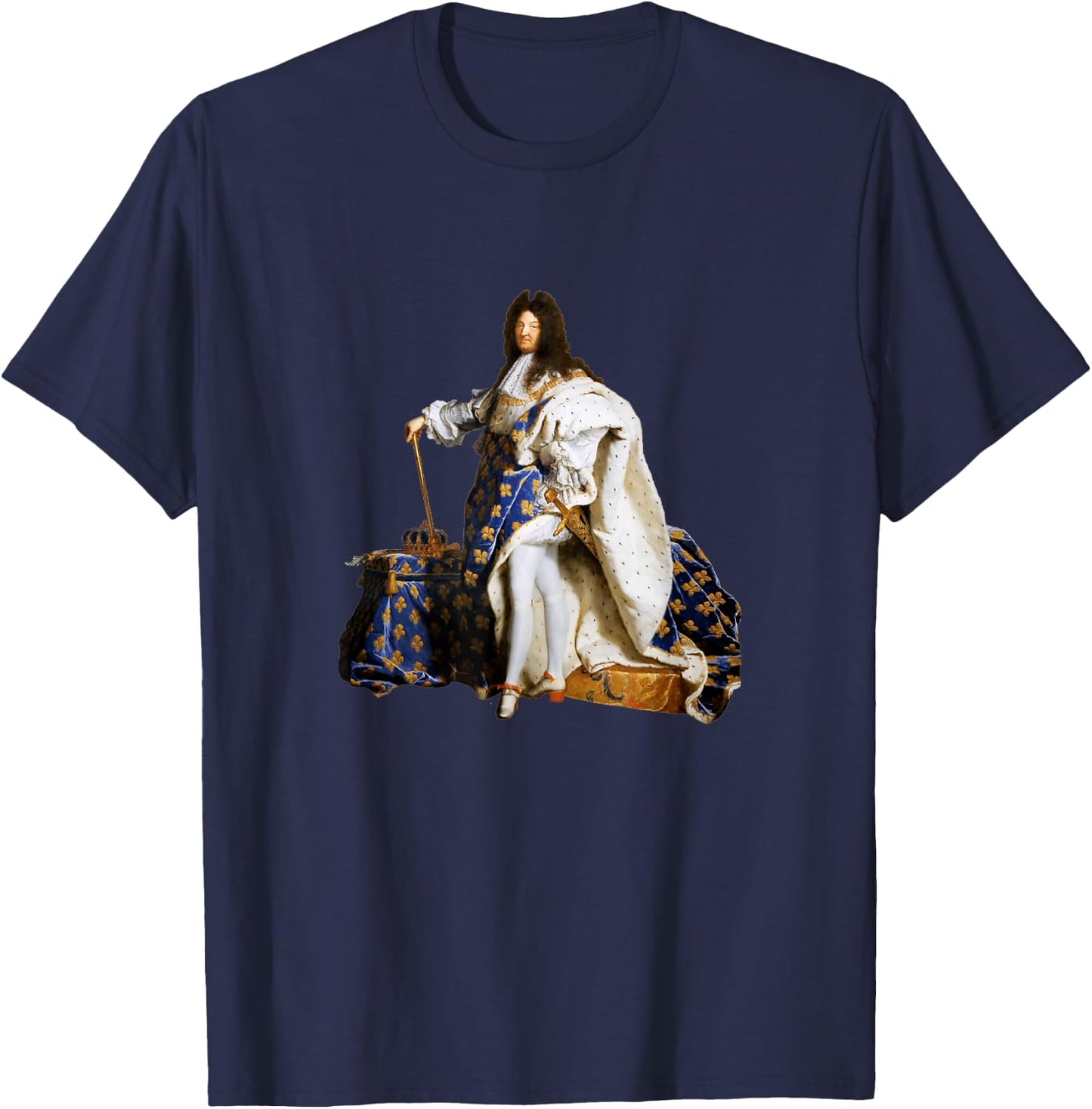 Hyacinthe Rigaud - Portrait of Louis XIV T-Shirt - T-Shirt | Navy