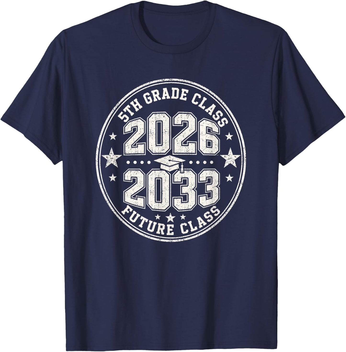 Retro 5th Grade Future Class 2033 T-Shirt - T-Shirt | Navy