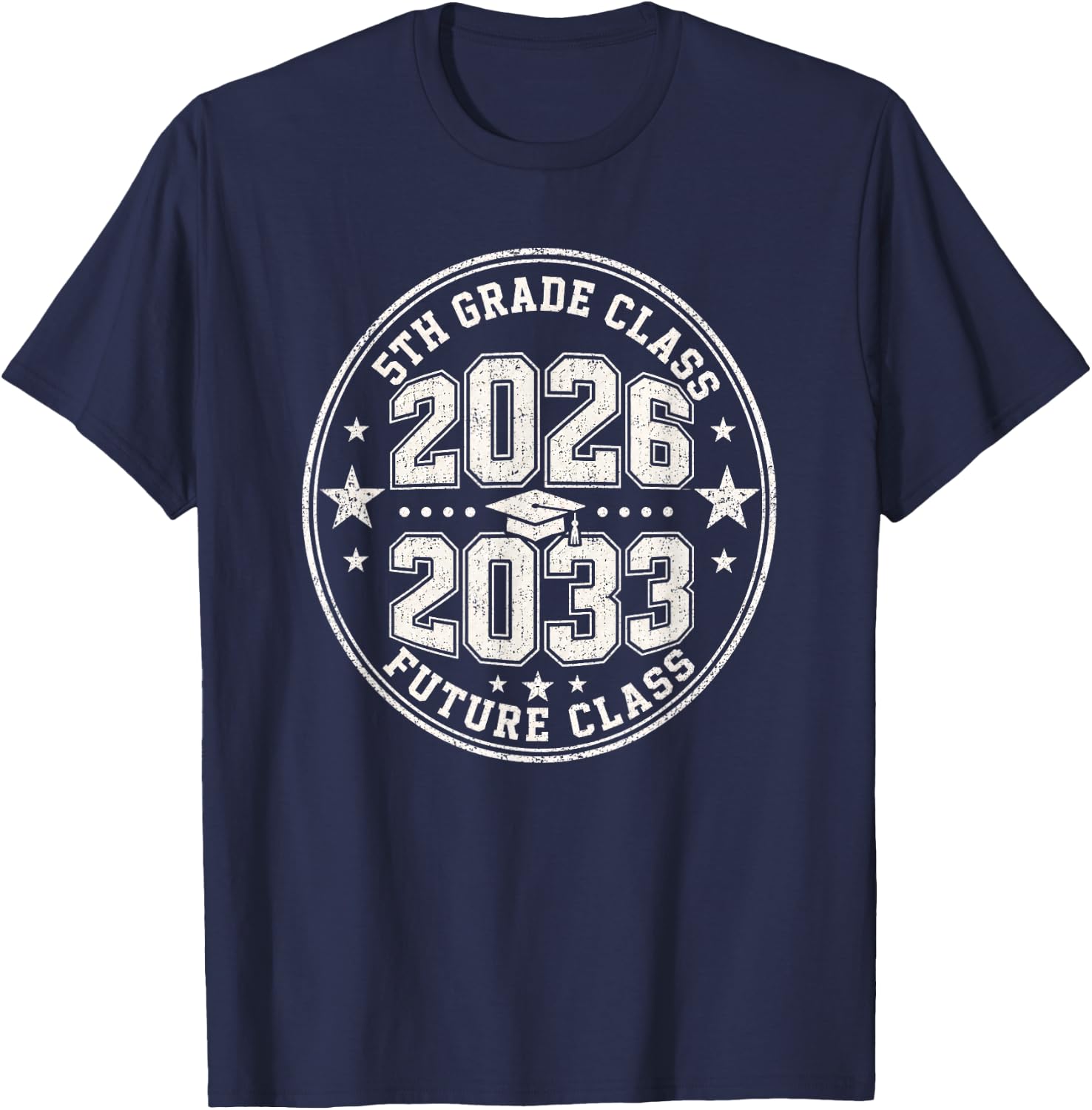 Retro 5th Grade Future Class 2033 T-Shirt - T-Shirt | Navy