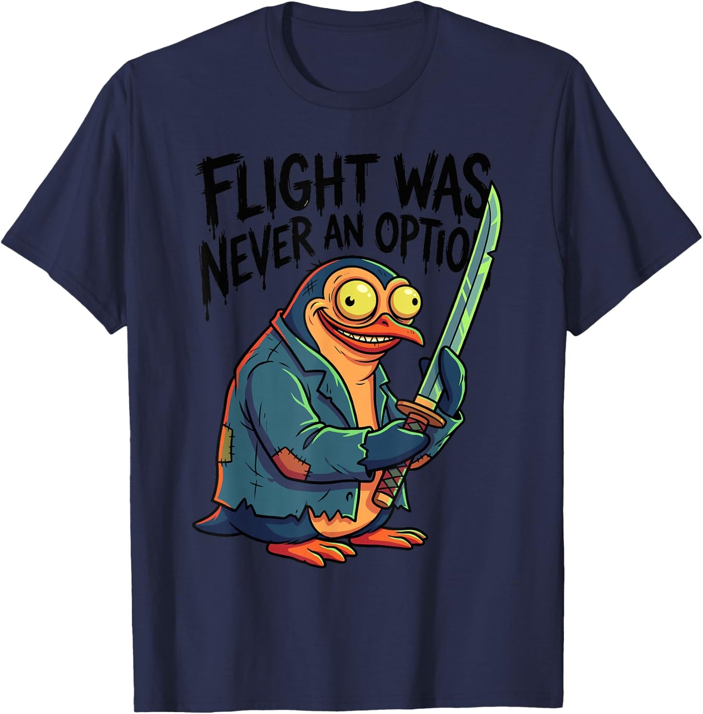 Flight was Never an Option Flightless Bird Sword T-Shirt - T-Shirt | Navy
