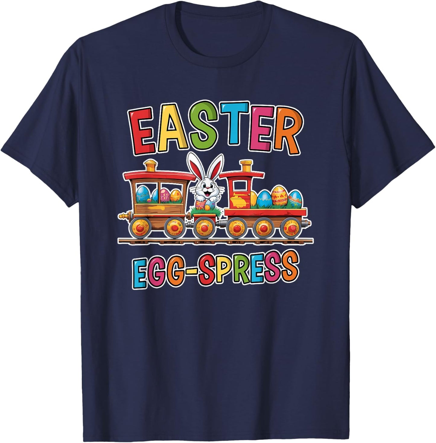 Easter Train Egg-Spress Easter Egg Hunting Boys T-Shirt - T-Shirt | Navy