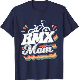 Vintage BMX Mom Gift Funny BMX Driver T-Shirt - T-Shirt | Navy