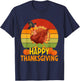 Happy Thanksgiving Dabbing Turkey Pilgrim Boys Girls Toddler T-Shirt - T-Shirt | Navy