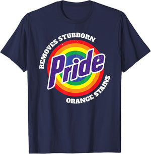 Pride Removes Stubborn Orange Stains LGBT Lesbian Gay Trans T-Shirt - T-Shirt | Navy