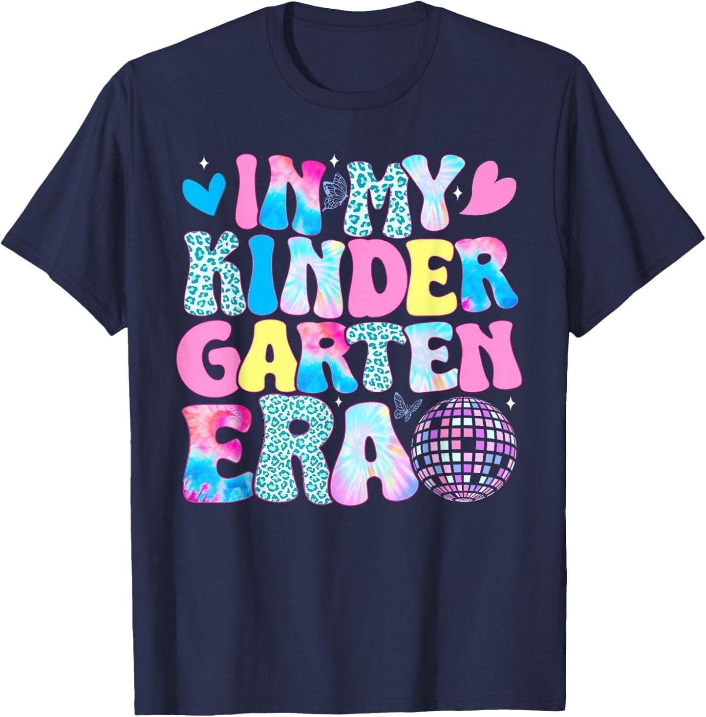 In My Kindergarten Era Girls Boys Teacher Back to School T-Shirt - T-Shirt | Navy