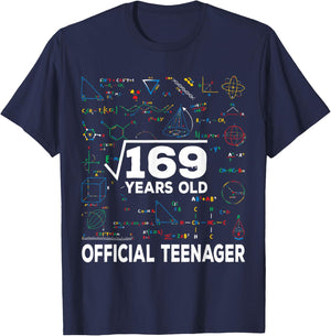 Square Root Of 169 13 Years Old Official Teenager Birthday T-Shirt - T-Shirt | Navy