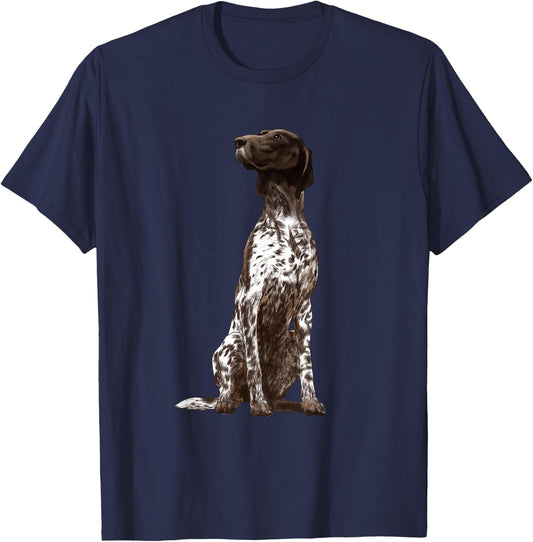 Sitting Dog German Shorthaired Pointer T-Shirt - T-Shirt | Navy
