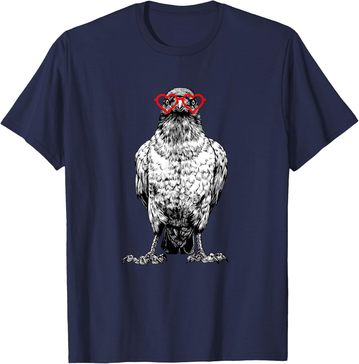 Crow Valentines Day Bird Lover Animal lovers. T-Shirt - T-Shirt | Navy