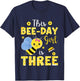 This Bee-Day Girl Is Three 3 Years Old 3rd Birthday Kids T-Shirt - T-Shirt | Navy