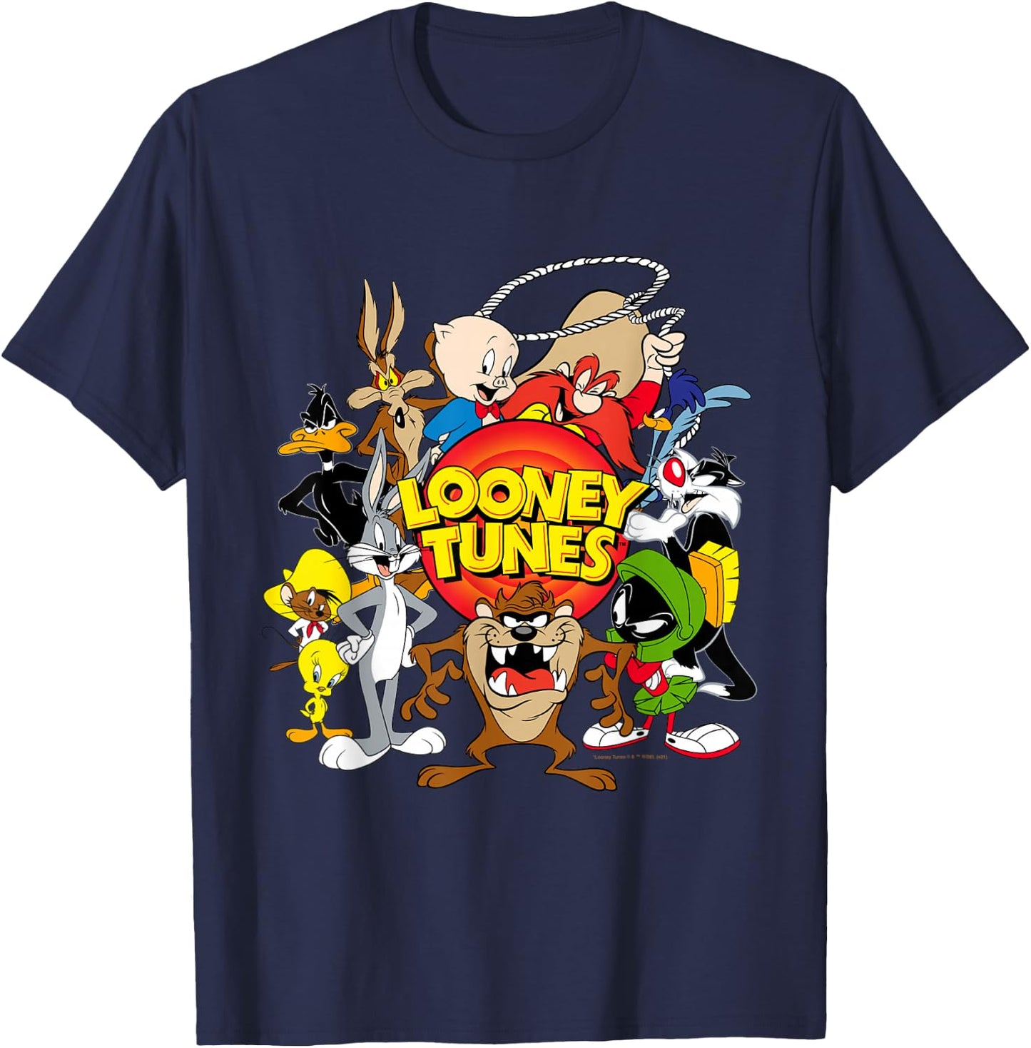 Looney Toons Character Group Small T-Shirt - T-Shirt | Navy