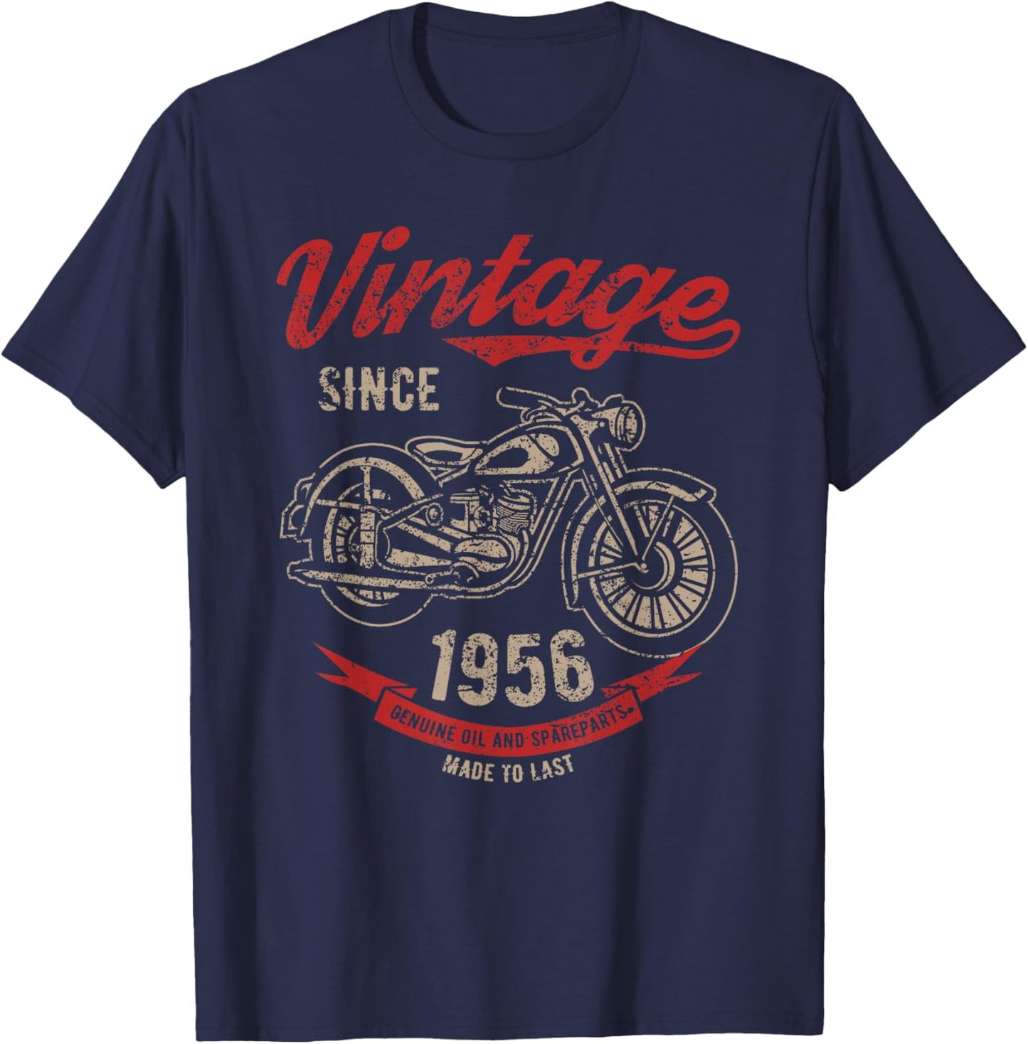 Vintage Since 1956 Birthday Gift Motorcycle Bike T-Shirt - T-Shirt | Navy