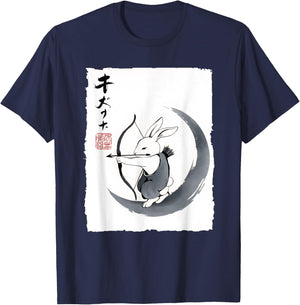 Moon Archer Rabbit Japanese Art Women Kids T-Shirt - T-Shirt | Navy