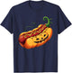 Scary Hotdog Pumpkin Funny Halloween Kids T-Shirt - T-Shirt | Navy