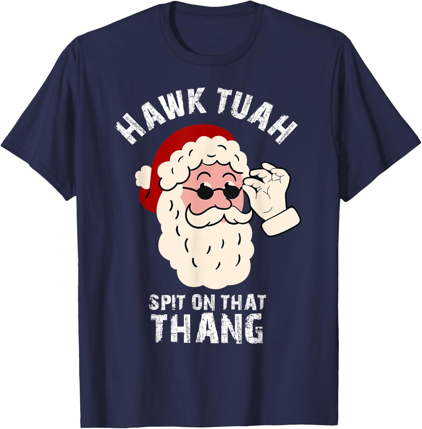 Summer Santa Christmas In July Hawk Tuah Spit on That Thang Women T-Shirt - T-Shirt | Navy