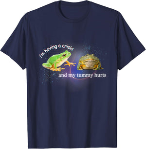 Funny Frog Toad Cursed Meme Absurdist Space Dank Aesthetic T-Shirt - T-Shirt | Navy