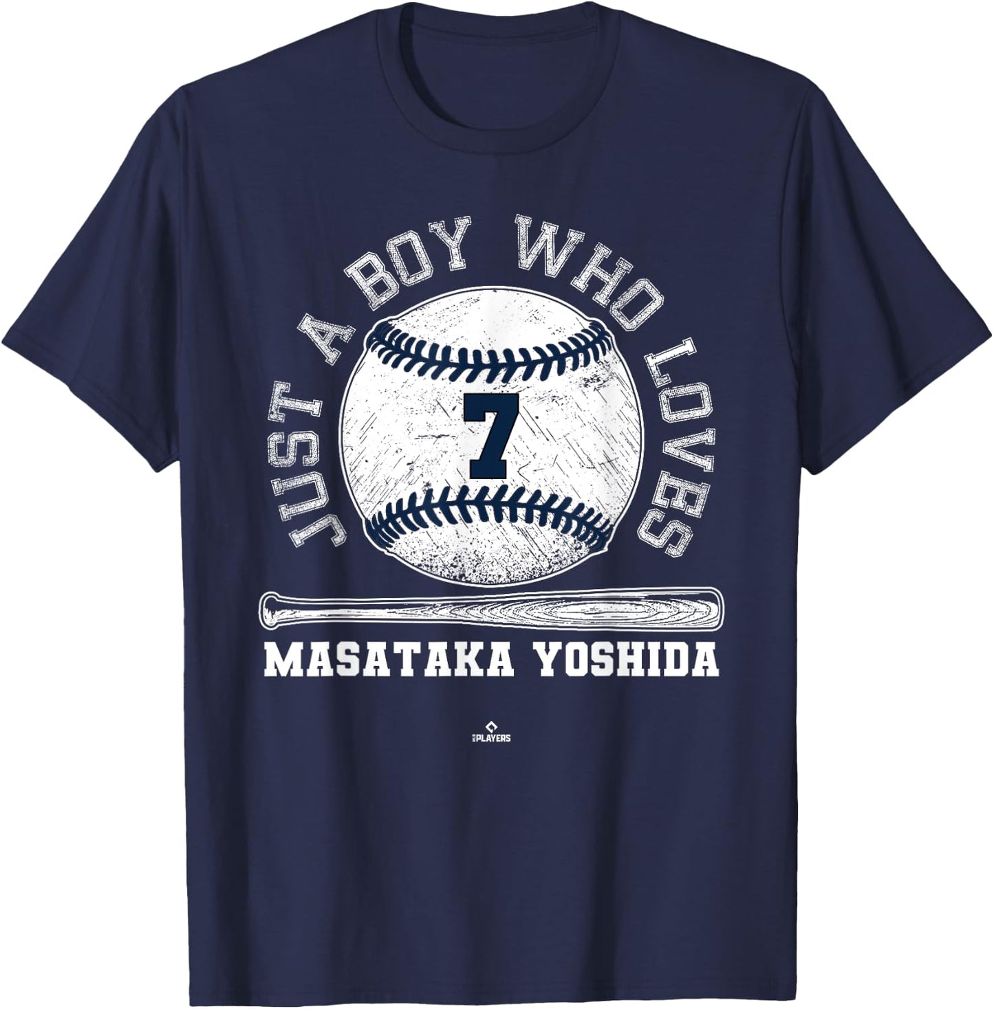 Just A Boy Who Loves Masataka Yoshida Boston Baseball MLBPA T-Shirt - T-Shirt | Navy