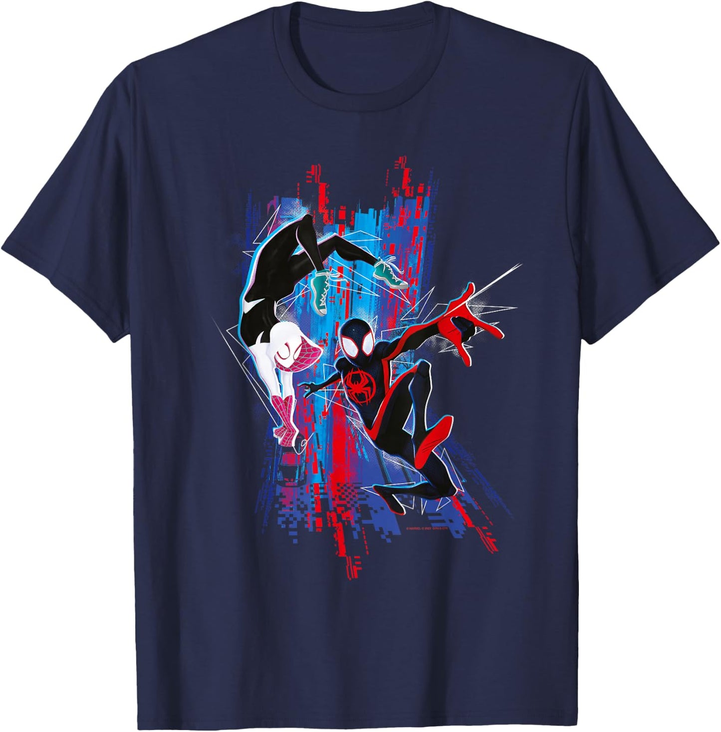 Marvel Spider-Man: Across the Spider-Verse Miles and Gwen , black T-Shirt - T-Shirt | Navy