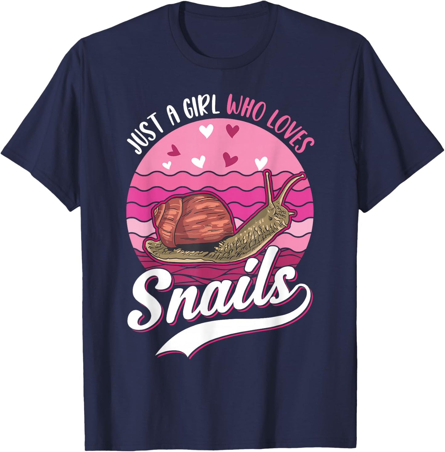 Just a Girl who Loves Snails T-Shirt - T-Shirt | Navy