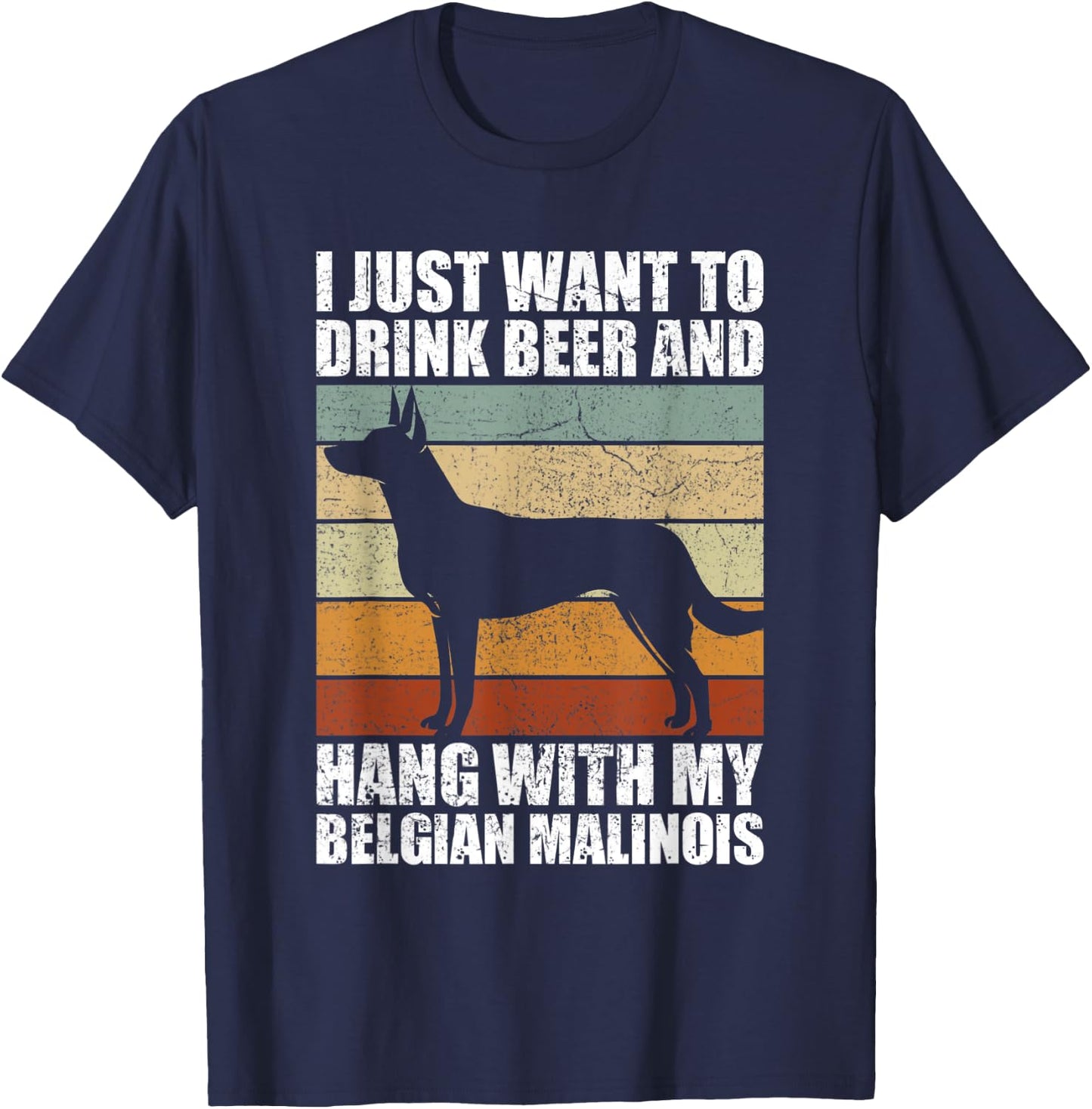 Beer & Hang With My Belgian Malinois Pet Owner Dog Lover Women T-Shirt - T-Shirt | Navy