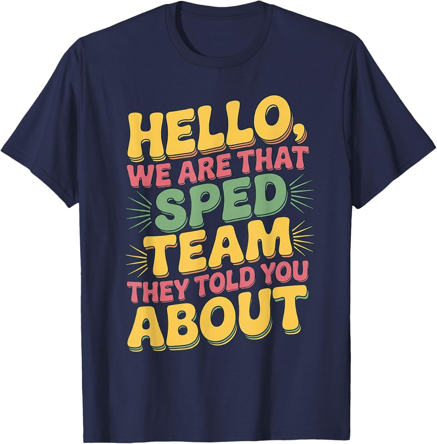 Funny Special Ed Teacher SPED Team Reto Groovy T-Shirt - T-Shirt | Navy