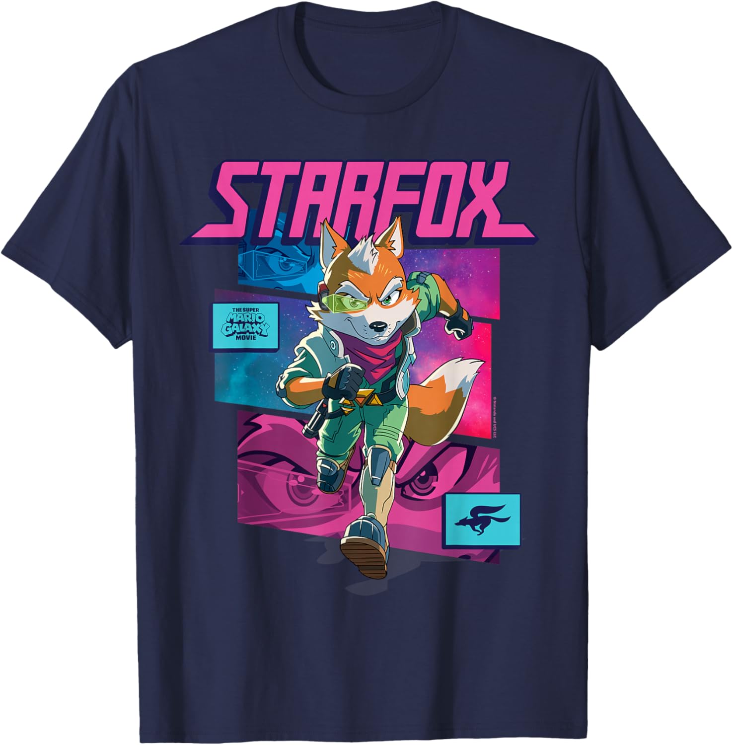 The Super Mario Galaxy Movie Starfox Fox McCloud Action T-Shirt - T-Shirt | Navy