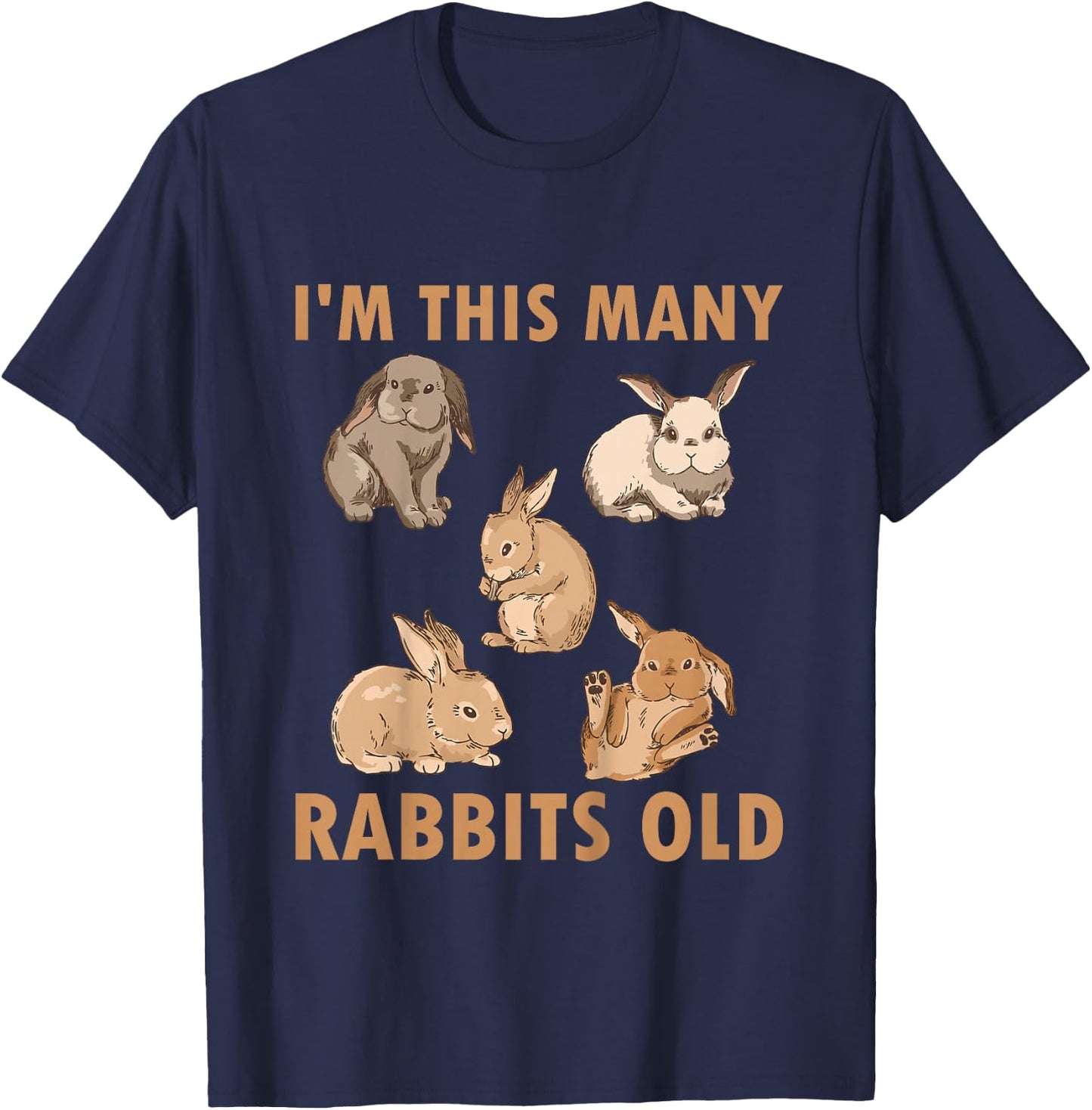 Kids 5 Year Old Bunny Rabbits 5th Birthday T-Shirt - T-Shirt | Navy