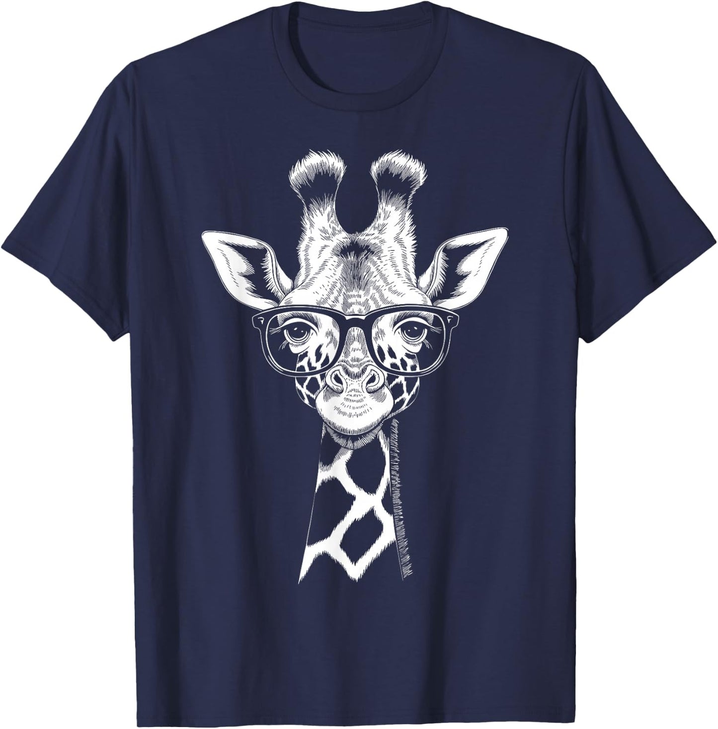 Cool Giraffe Graphic Casual Summer Funny Cute Animal Lover T-Shirt - T-Shirt | Navy