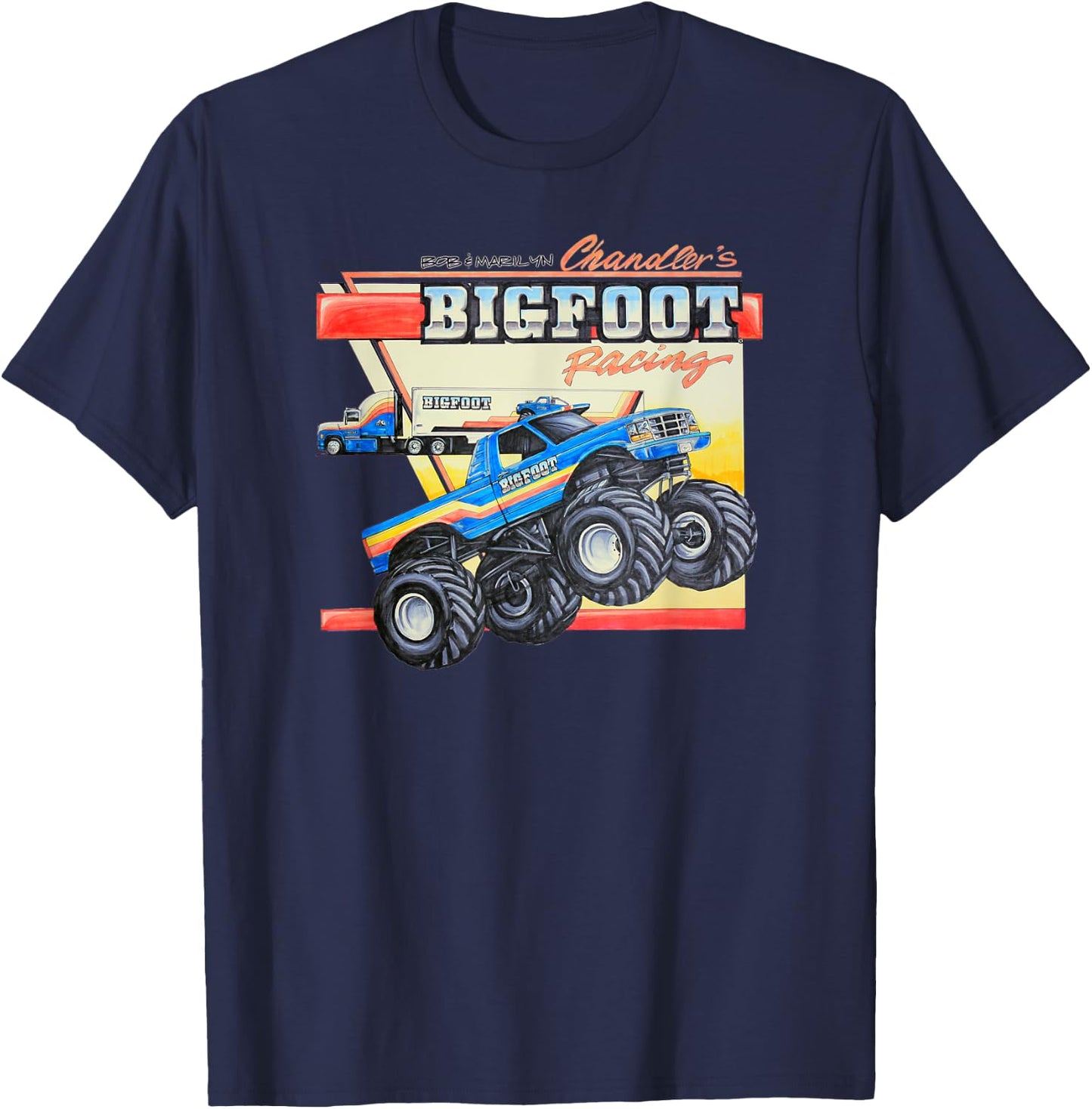 Bob & Marilyn Chandler's BIGFOOT Racing T-Shirt - T-Shirt | Navy