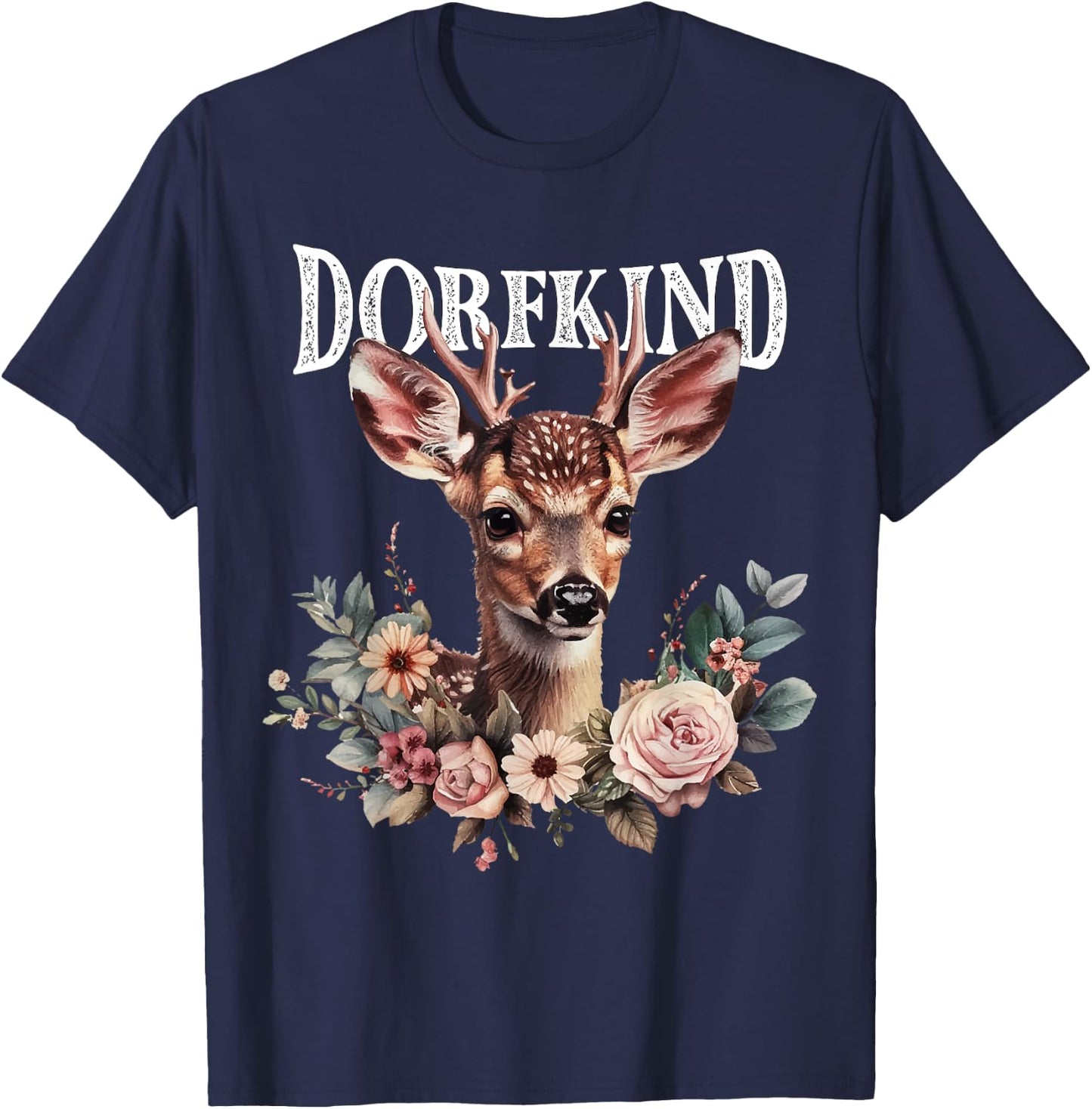 Dorfkind Fawn Costume Shirt Dirndl Oktoberfest , black T-Shirt - T-Shirt | Navy