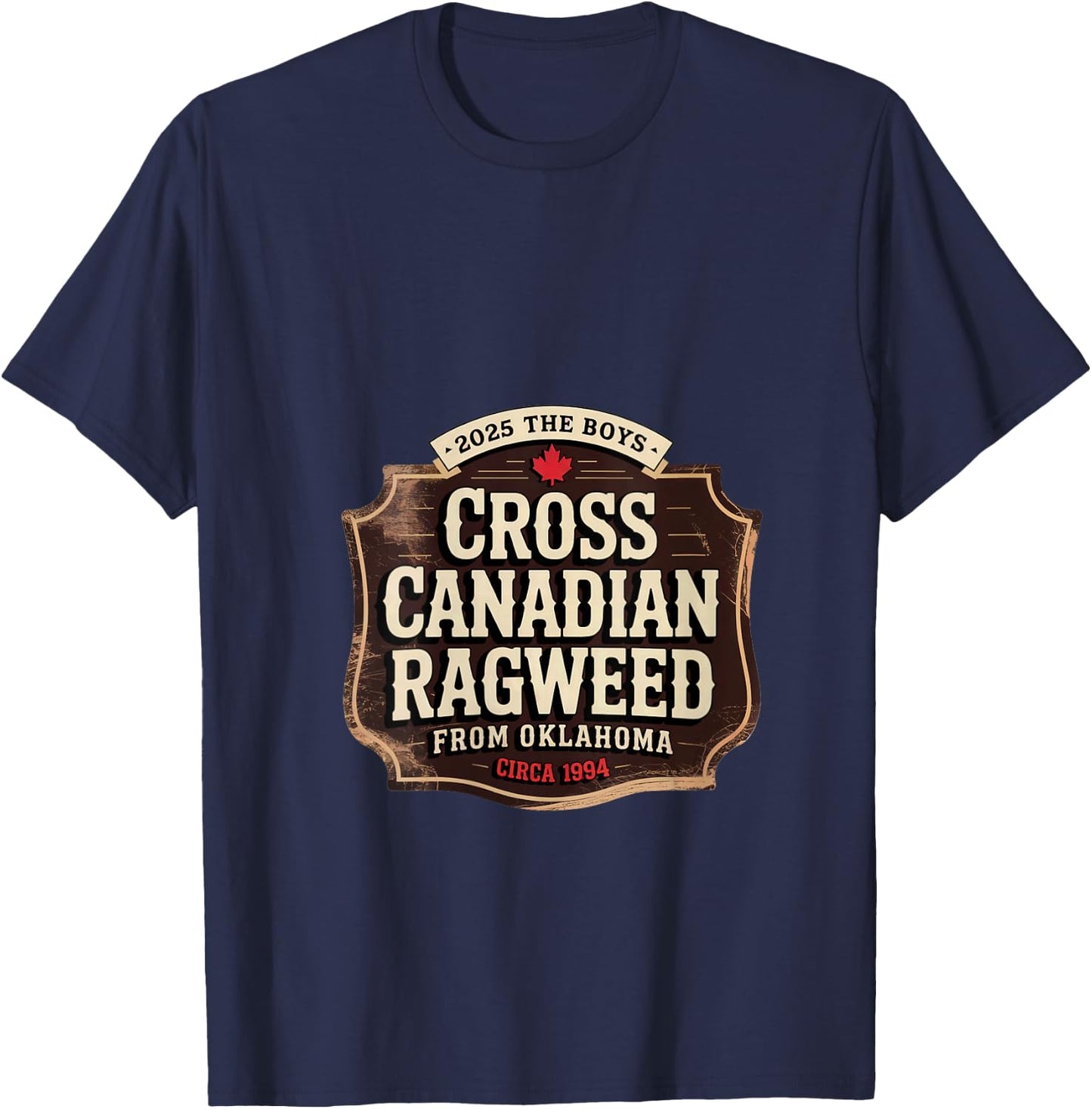 Retro Cross Canadian Ragweed The Boys From Oklahoma Concert V-Neck T-Shirt - T-Shirt | Navy