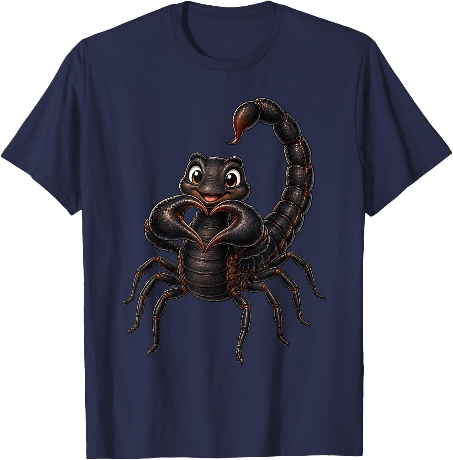 Scorpion with Heart | Cute Scorpy Heart Symbol T-Shirt - T-Shirt | Navy