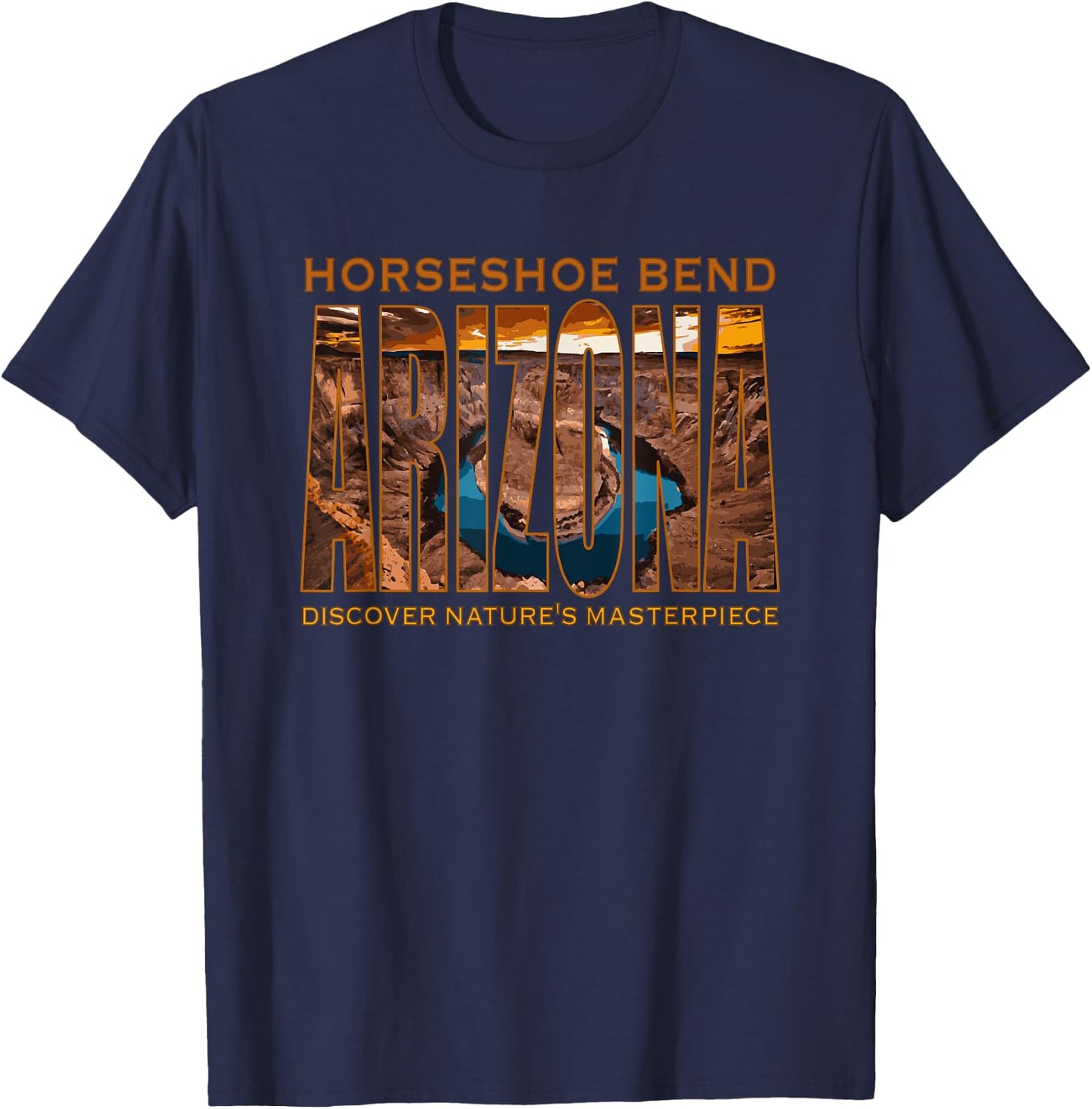 Horseshoe Bend Arizona Desert Hiking RV Travel Family Trip T-Shirt - T-Shirt | Navy