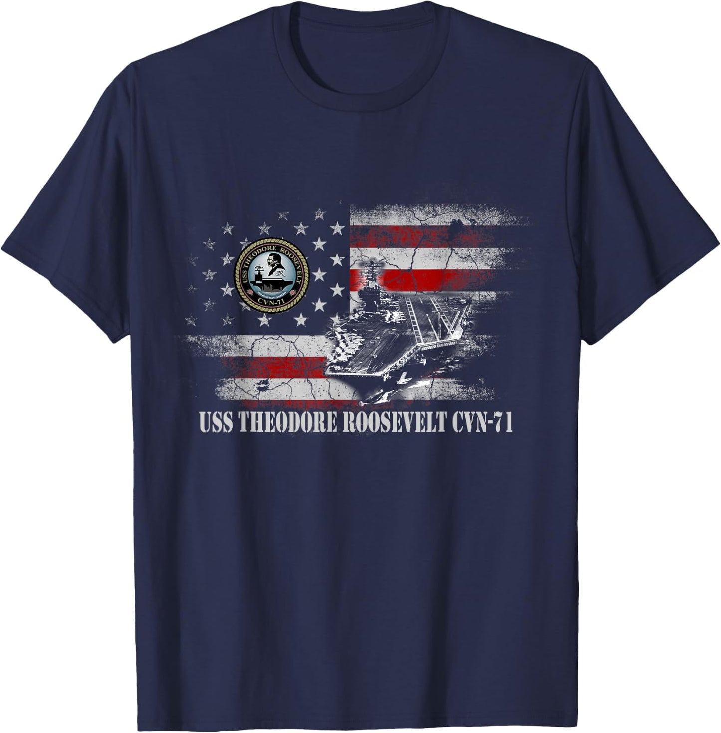 USS Theodore Roosevelt CVN-71 Shirt Patriotic Veterans Day T-Shirt - T-Shirt | Navy