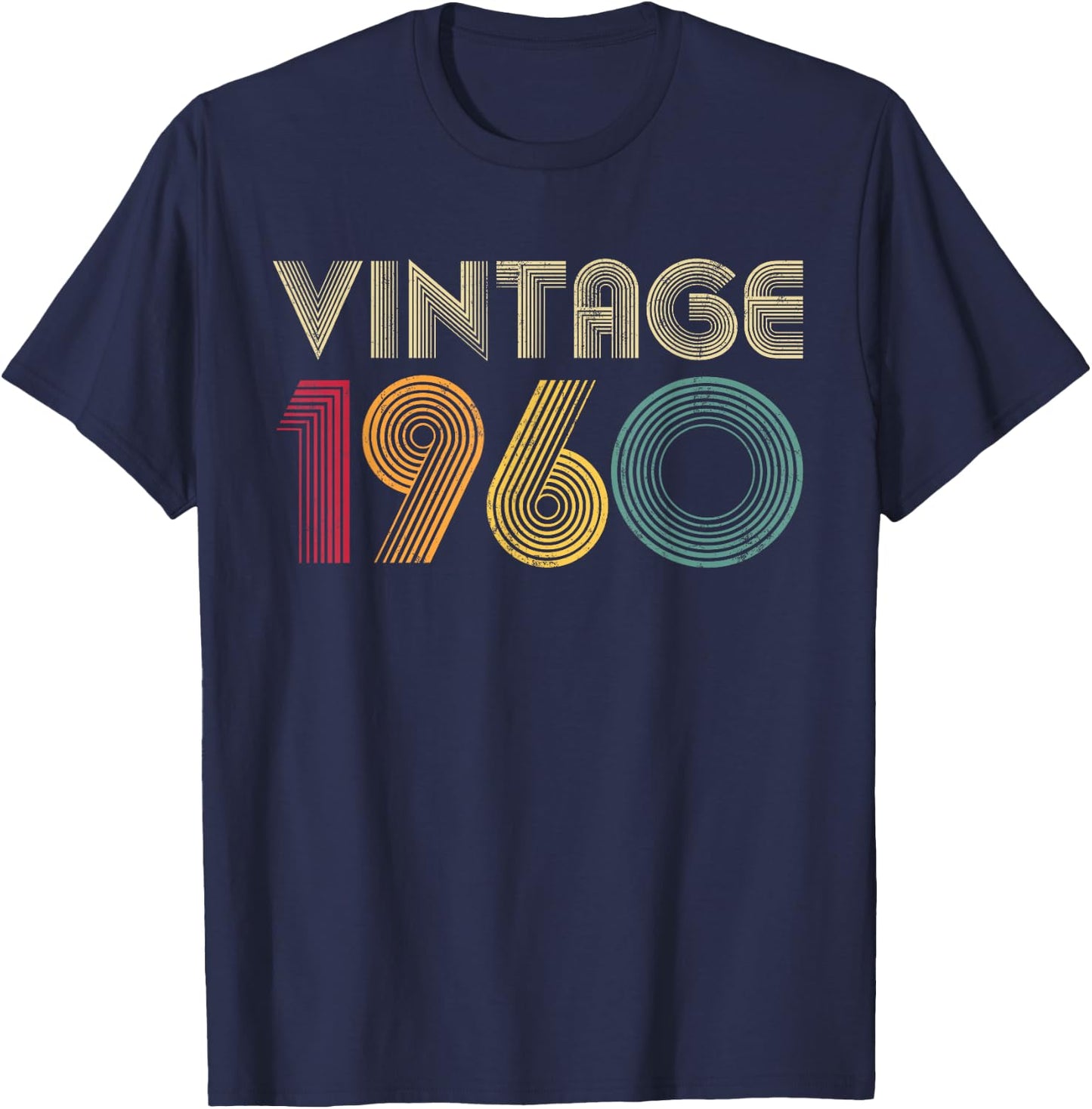 66th Birthday Gift Vintage 1960 66 Years Old Men Women Retro T-Shirt - T-Shirt | Navy