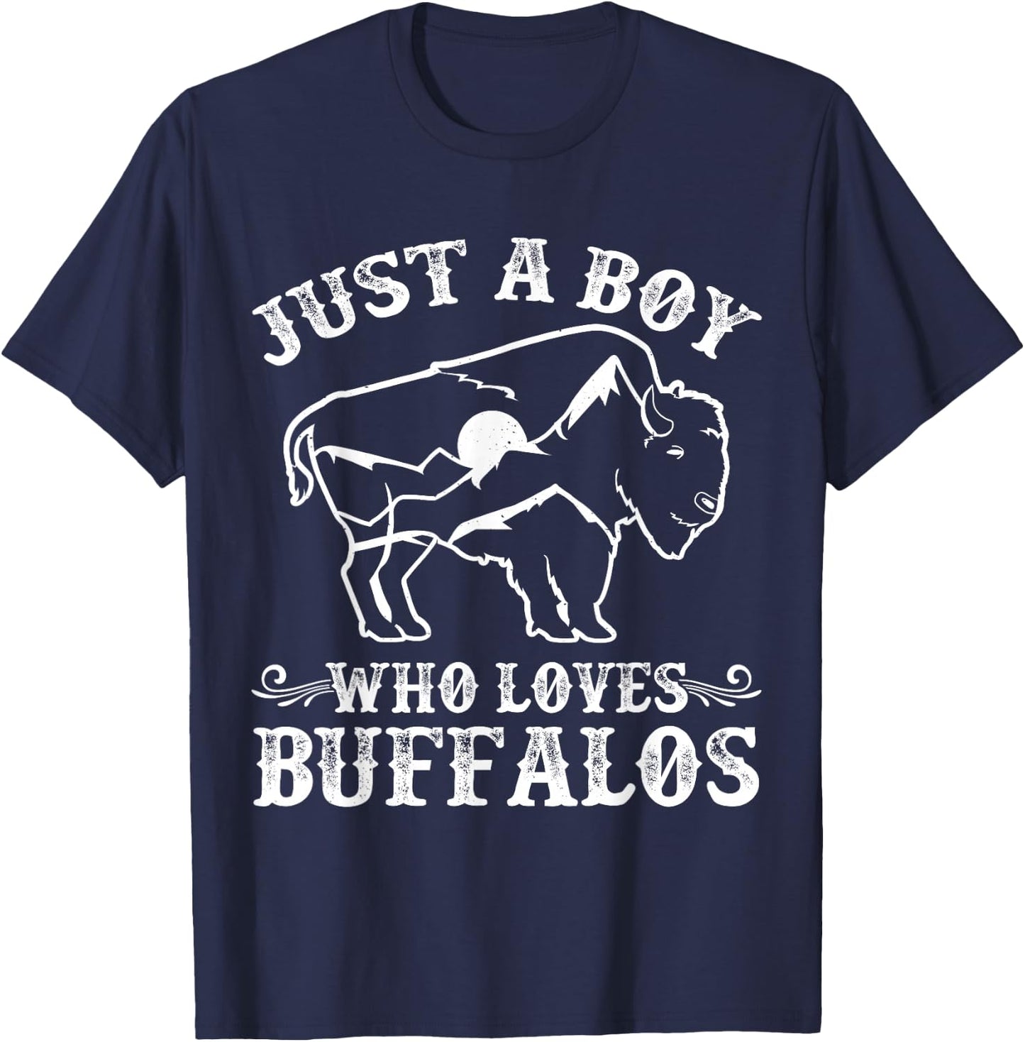 Buffalo Bison Toddler Boys Kids T-Shirt - T-Shirt | Navy