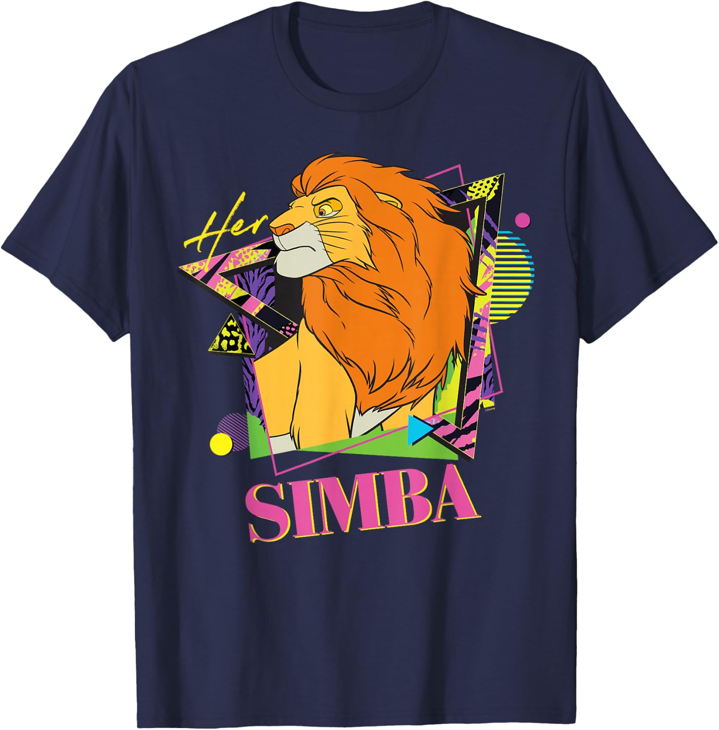 Disney The Lion King Retro '90s Couples Matching Her Simba , black T-Shirt - T-Shirt | Navy