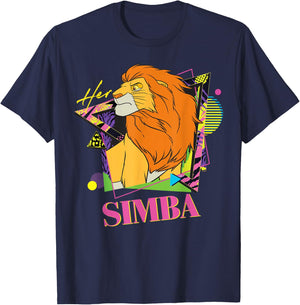 Disney The Lion King Retro '90s Couples Matching Her Simba , black T-Shirt - T-Shirt | Navy