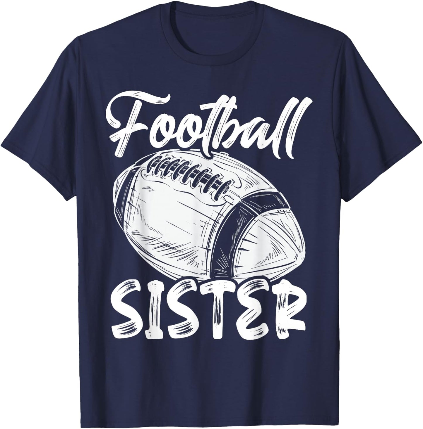 Football Sister Women Family Matching Players Mothers Day T-Shirt - T-Shirt | Navy