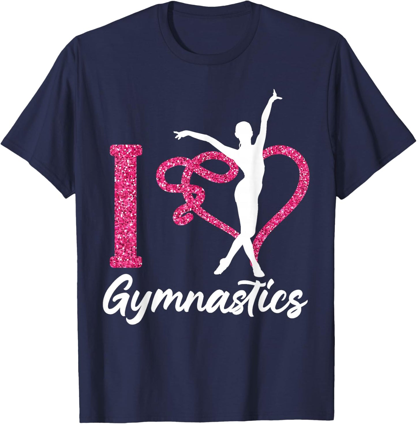 Gymnastics Heart I Love Gymnastics T-Shirt - T-Shirt | Navy