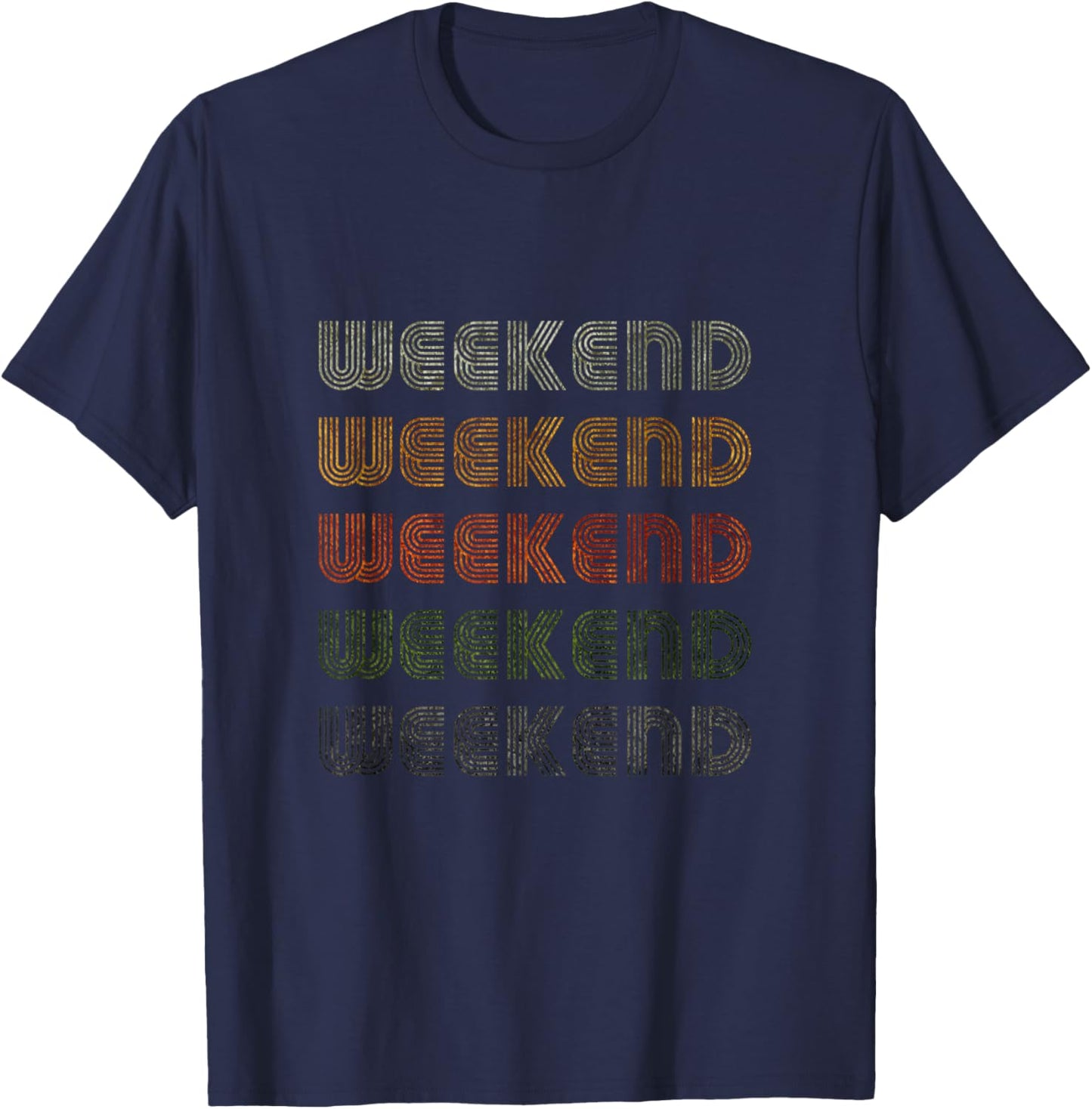 Love Heart Weekend Grunge Vintage Style Black Weekend T-Shirt - T-Shirt | Navy