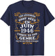 Vintage Cadeau d'anniversaire 80 Ans Nés en Juin 1946 T-Shirt - T-Shirt | Navy