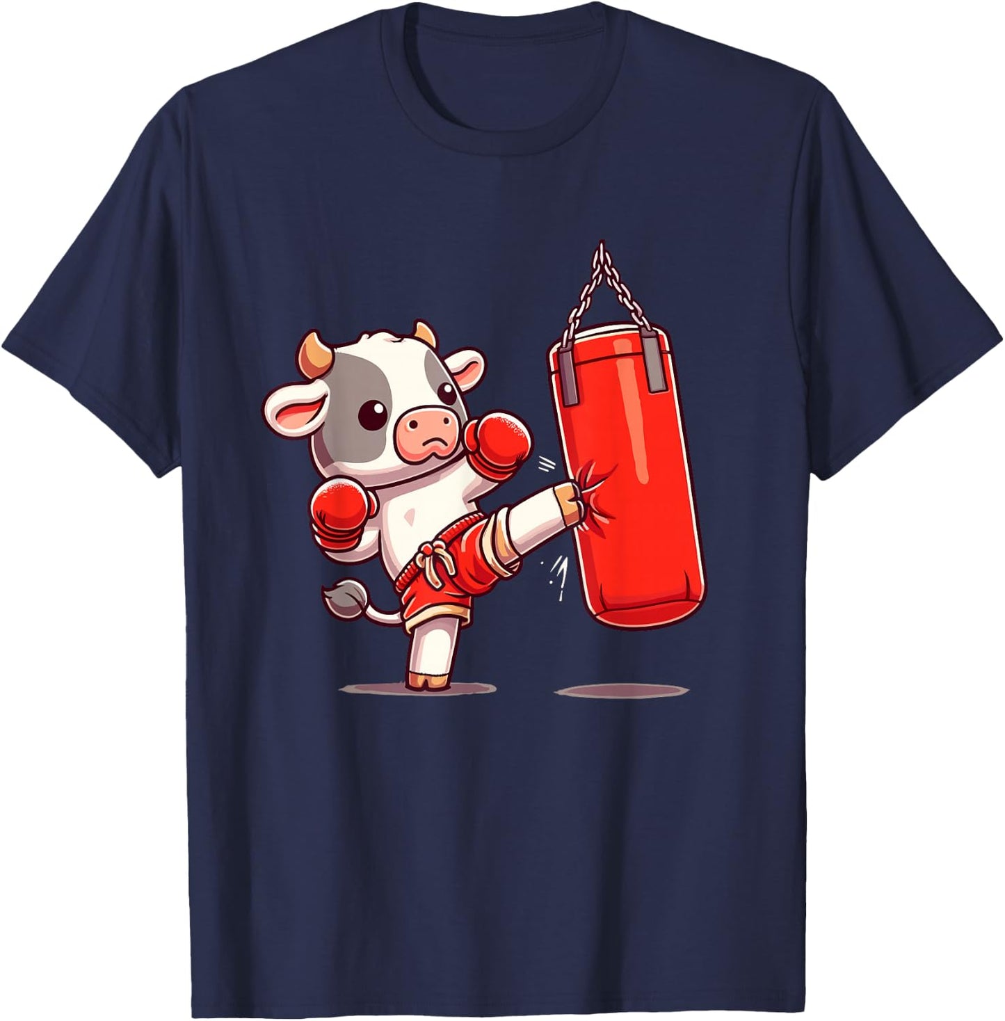 Muay Thai | Thai Boxing For Kids, Muay Thai Cow & Kickboxing T-Shirt - T-Shirt | Navy