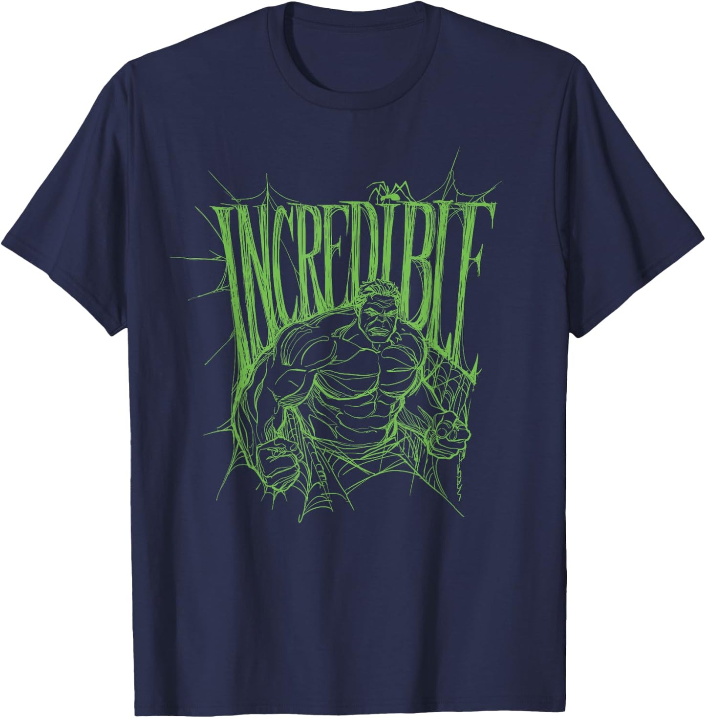 Marvel Studios Spider-Man BND Movie 2026 Incredible Hulk Web T-Shirt - T-Shirt | Navy