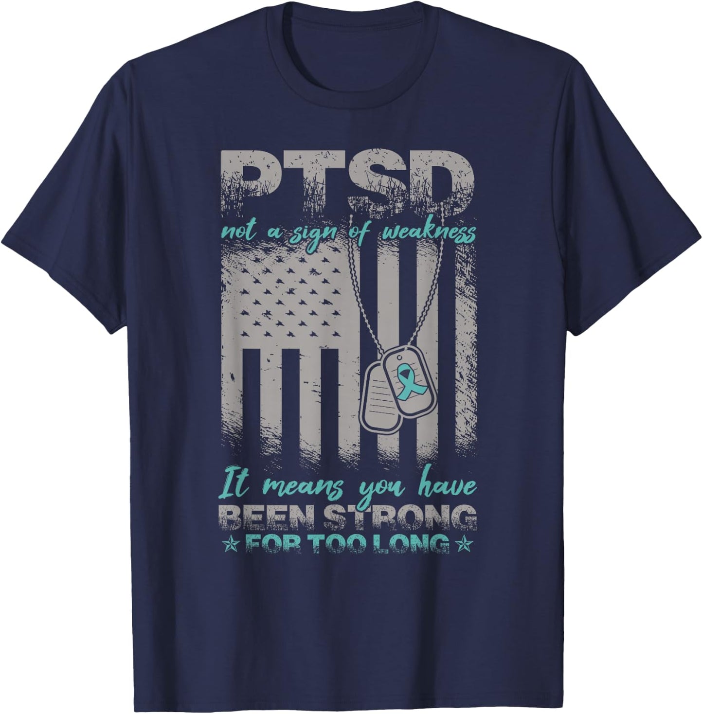 PTSD Awareness Veteran PTSD T-Shirt - T-Shirt | Navy