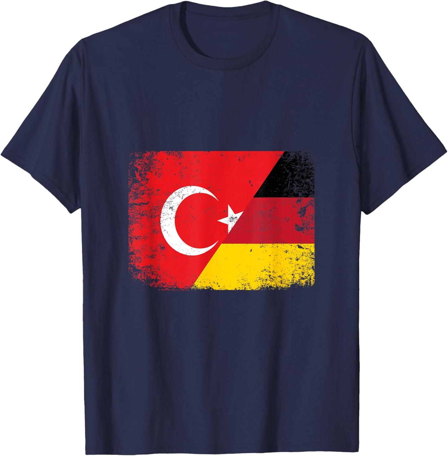 Türkei Deutschland Türkische Flagge Türkiye Halb Türke T-Shirt - T-Shirt | Navy