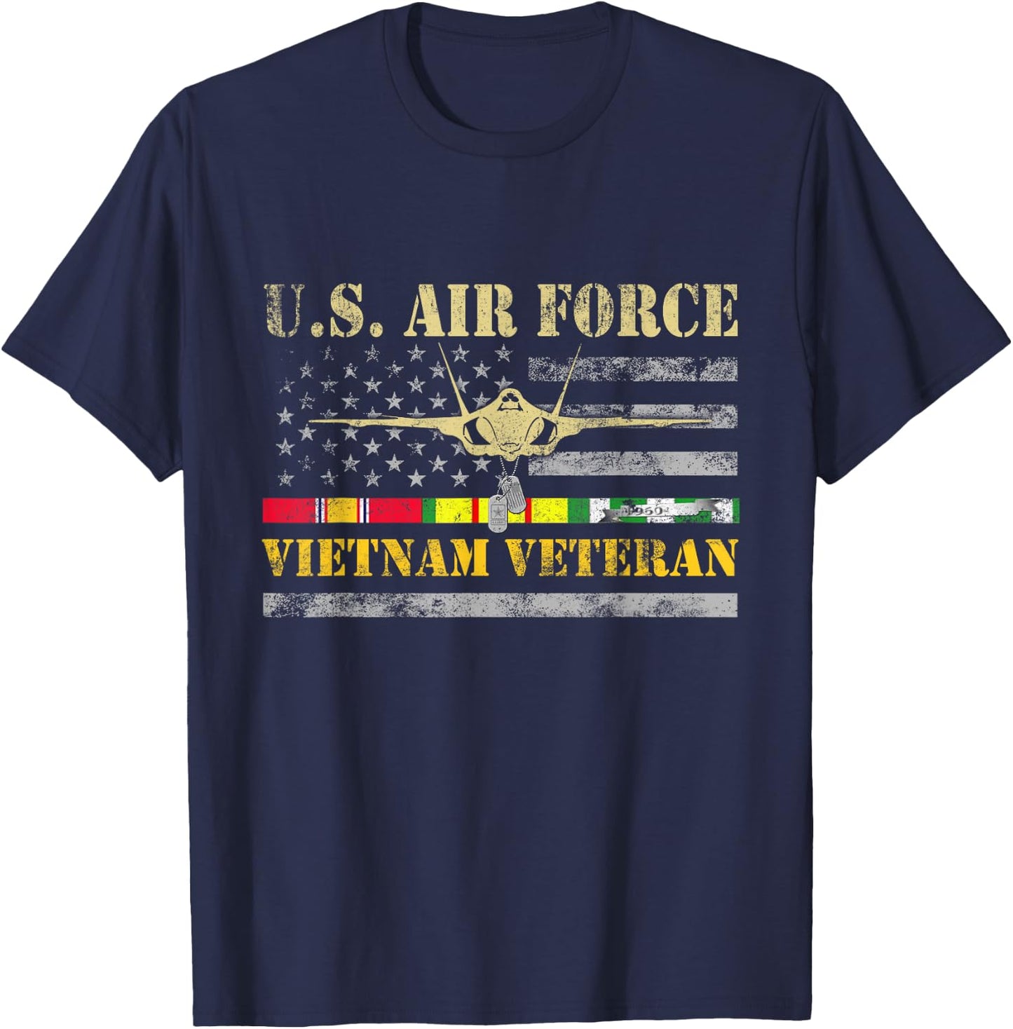 U.S Air Force Vietnam Veteran Shirt USAF Veteran Flag Gift T-Shirt - T-Shirt | Navy
