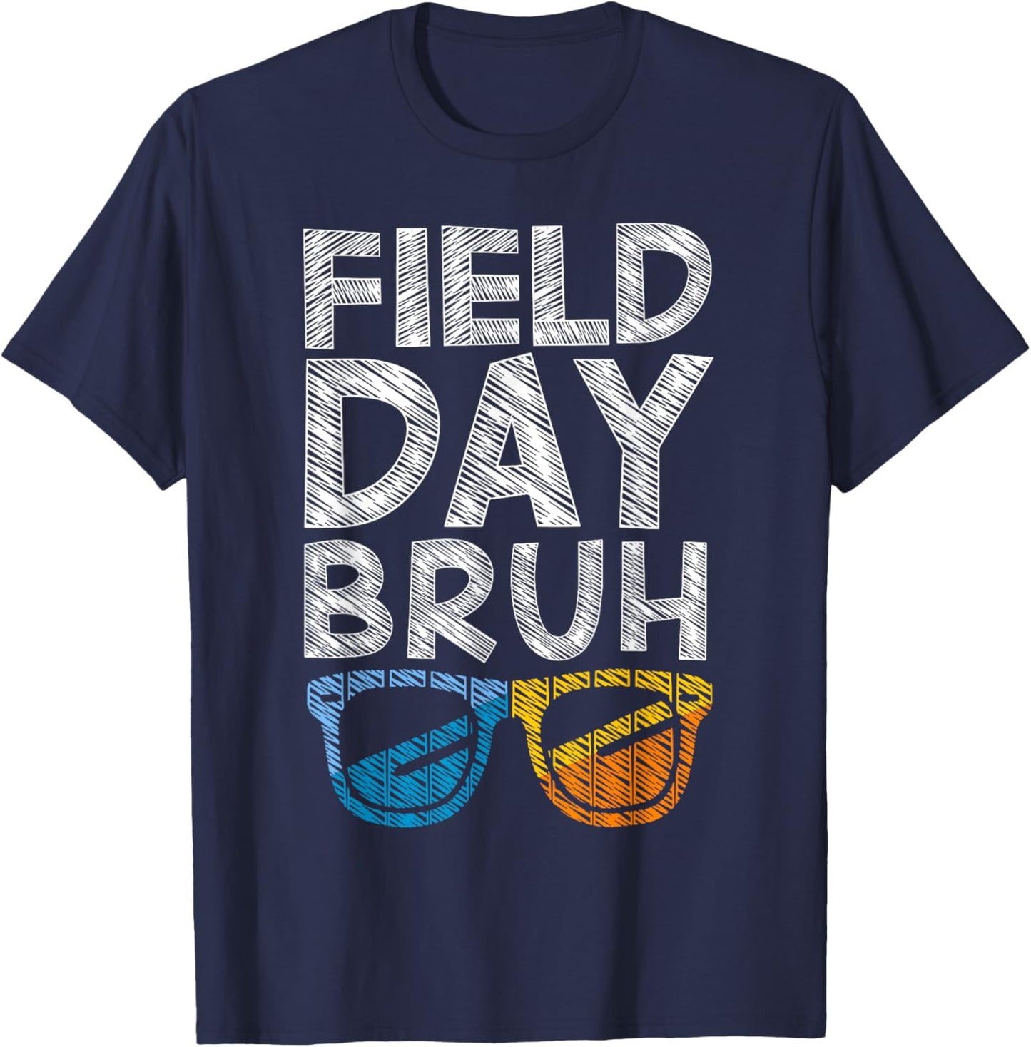 Vintage Field Day Bruh Fun Day Field Trip Student Teacher T-Shirt - T-Shirt | Navy