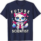 Future Scientist Girls Cat Lab Chemistry Graphic T-Shirt - T-Shirt | Navy