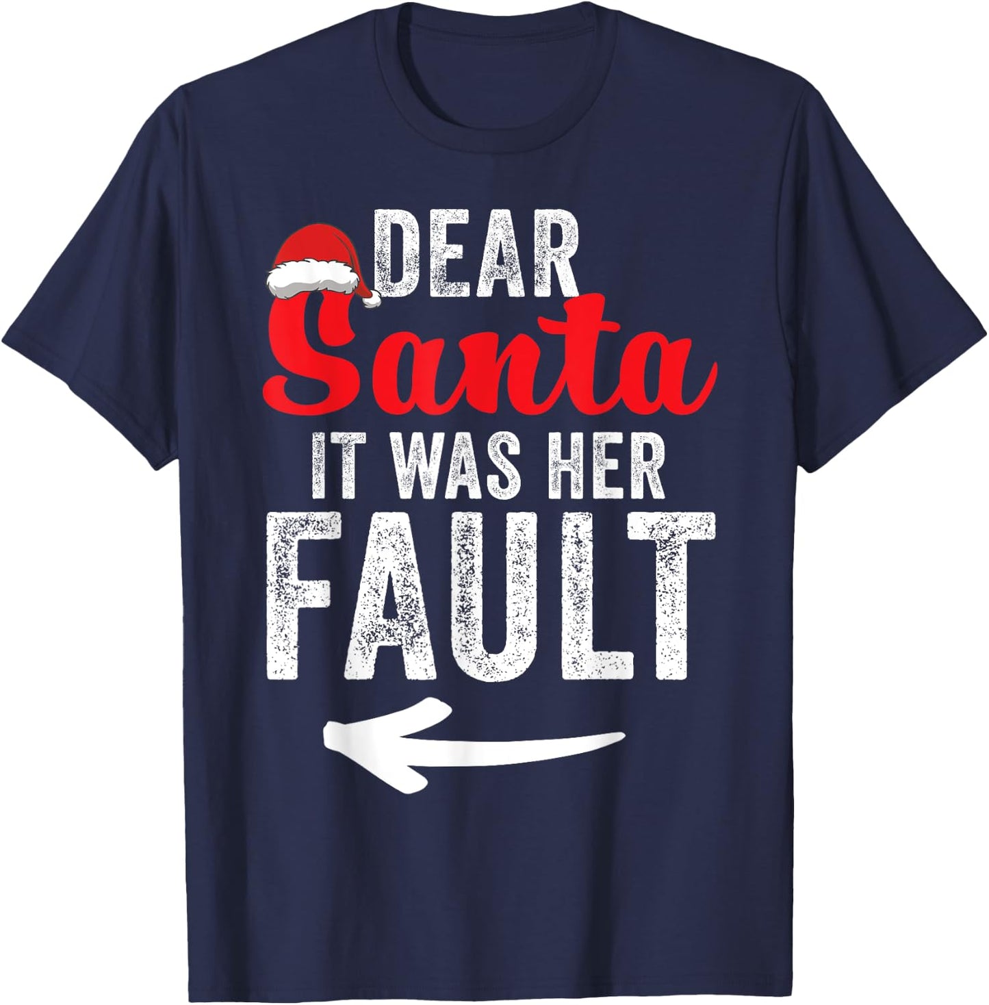 Funny Matching Couples Christmas His and Hers T-Shirt - T-Shirt | Navy