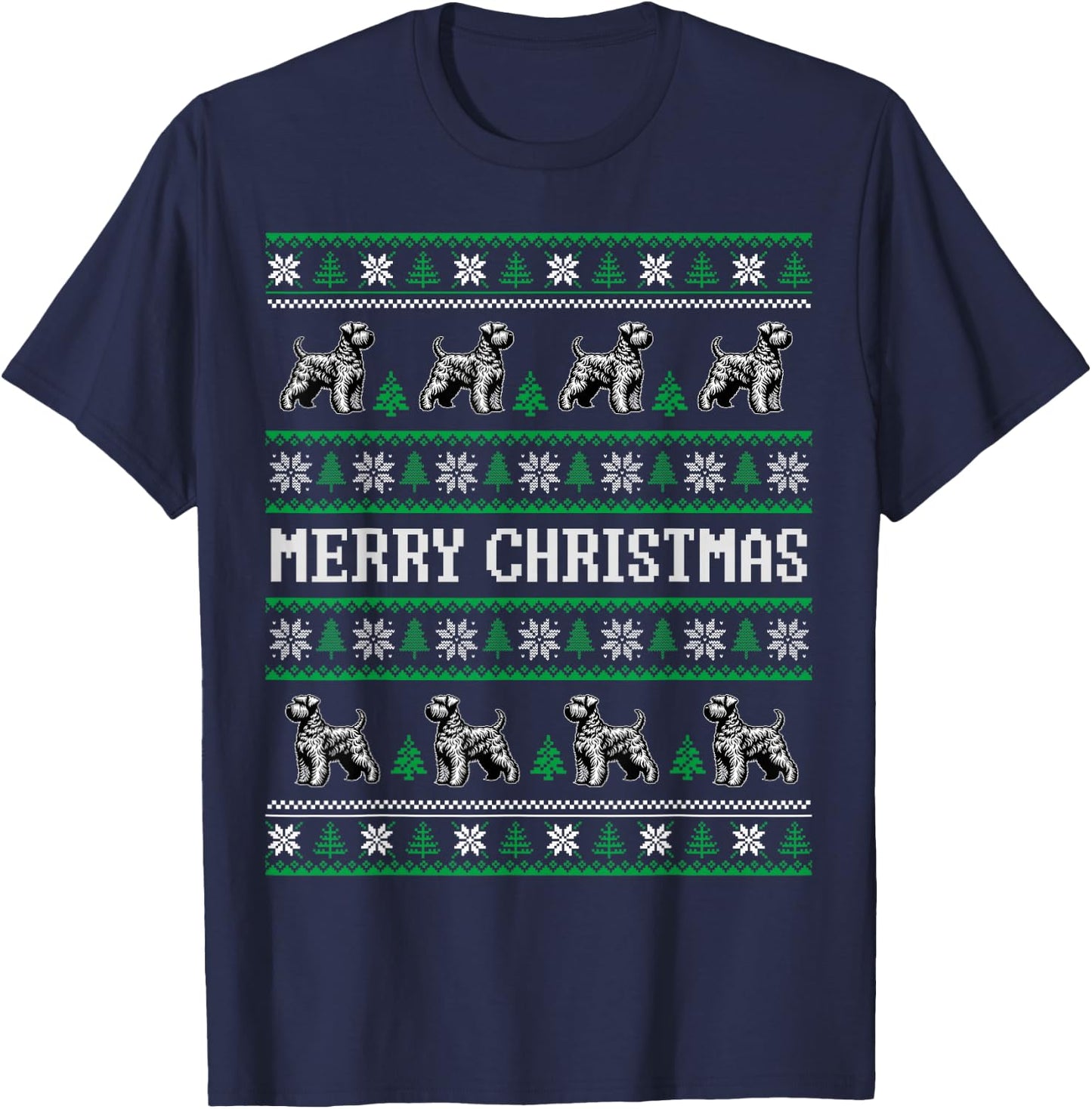 Ugly Sweater Wheaten Terrier Dog Christmas Dog Lover Xmas Women Kids T-Shirt - T-Shirt | Navy
